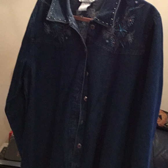 Denim Topper  by Susan Graver  size 1X  New NO TAG - Picture 5 of 5